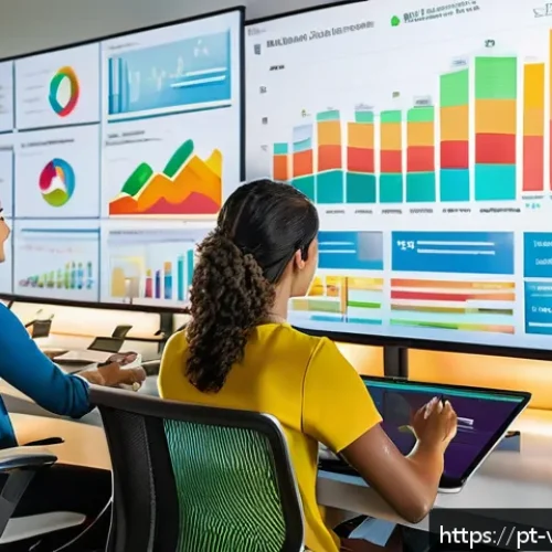 Home 17 가상 정체성 구축을 위한 고객 피드백 활용 - A modern Brazilian digital marketing office scene showing a diverse team analyzing colorful charts a...